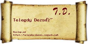 Telegdy Dezső névjegykártya